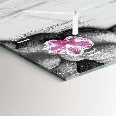 Téglalap alakú üvegóra Orchidea kövek