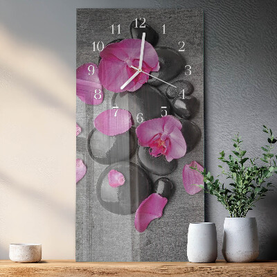 Téglalap alakú üvegóra Orchidea kövek