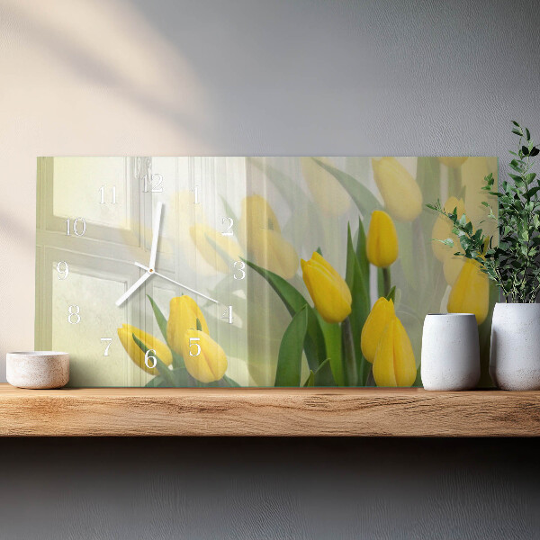 Vízszintes üvegóra Tulipánok
