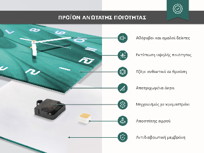 Négyszögletes üvegóra Fém absztrakció