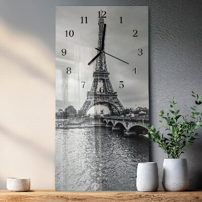 Négyszögletes üvegóra Kilátás az Eiffel-toronyra