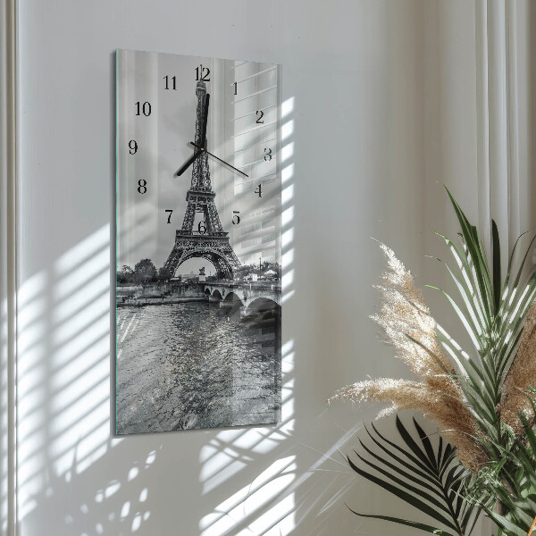 Négyszögletes üvegóra Kilátás az Eiffel-toronyra