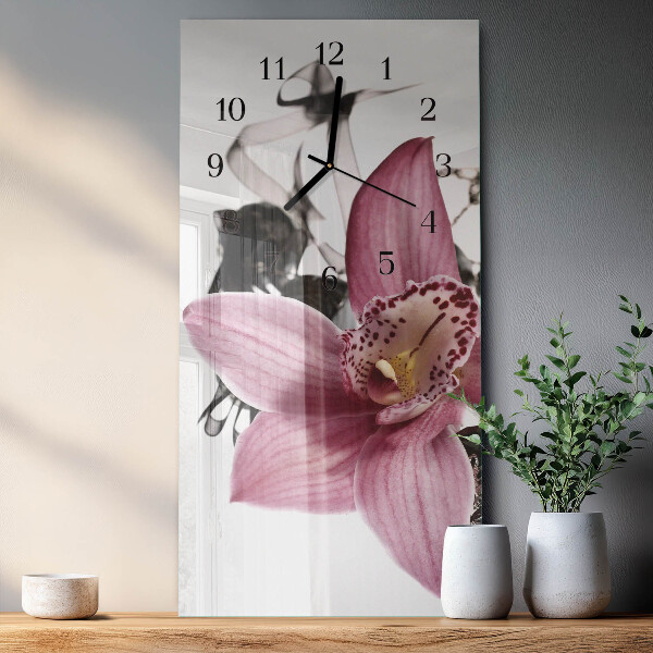 Négyszögletes üvegóra Orchidea