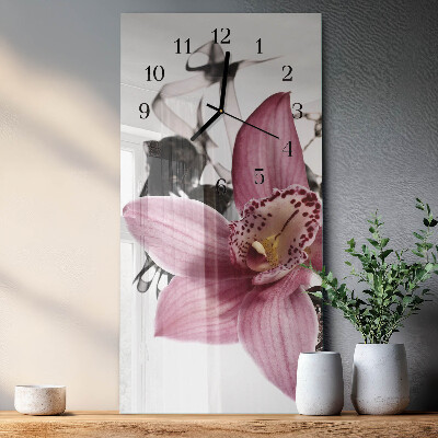 Négyszögletes üvegóra Orchidea
