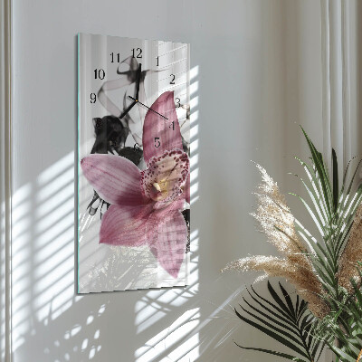 Négyszögletes üvegóra Orchidea