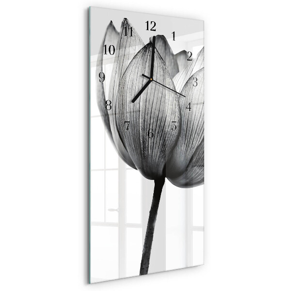 Négyszögletes üvegóra Tulipán