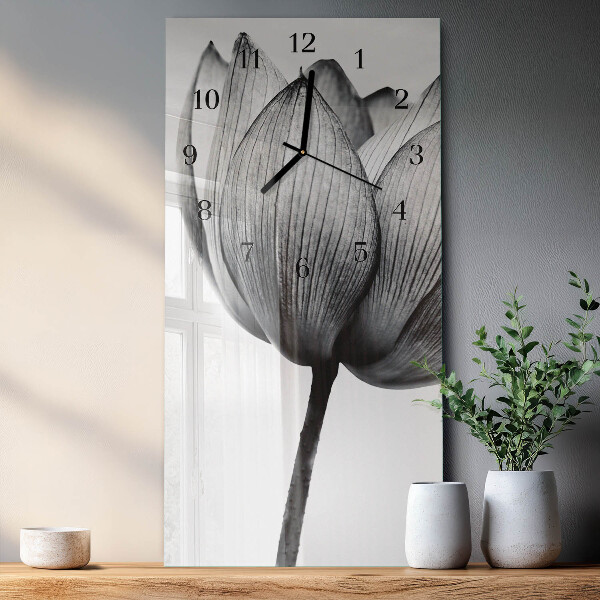 Négyszögletes üvegóra Tulipán