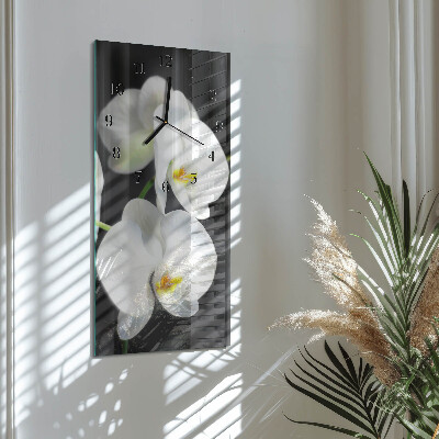 Négyszögletes üvegóra Orchidea