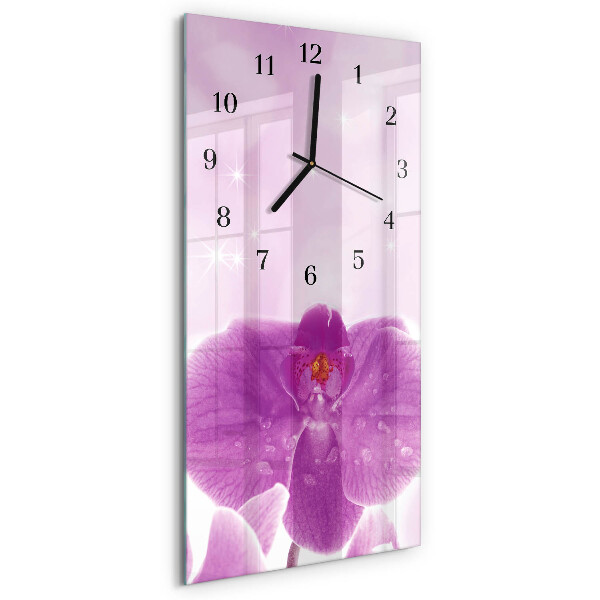 Négyszögletes üvegóra Orchidea