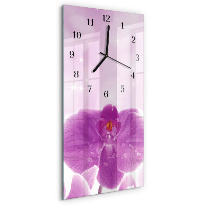Négyszögletes üvegóra Orchidea
