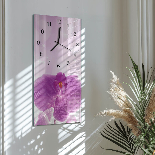 Négyszögletes üvegóra Orchidea