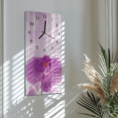 Négyszögletes üvegóra Orchidea