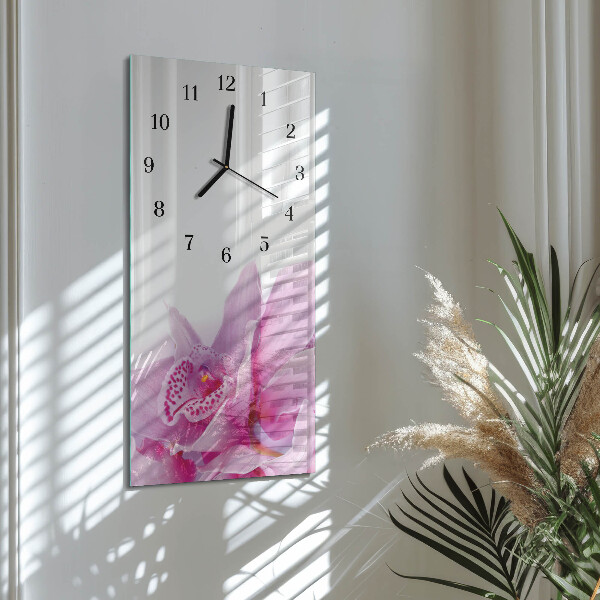 Négyszögletes üvegóra Orchidea