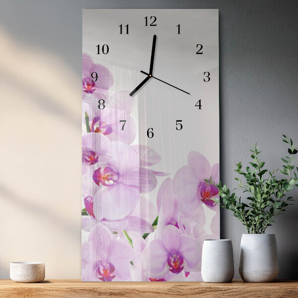 Négyszögletes üvegóra Orchideák