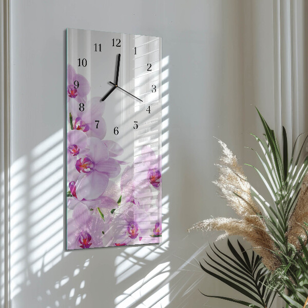 Négyszögletes üvegóra Orchideák