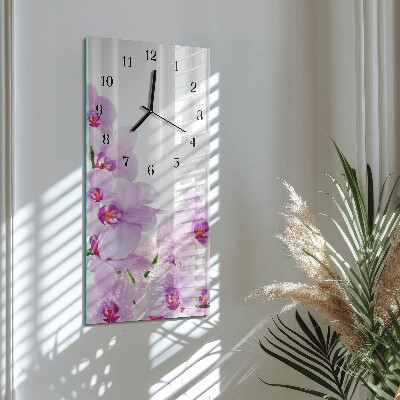 Négyszögletes üvegóra Orchideák
