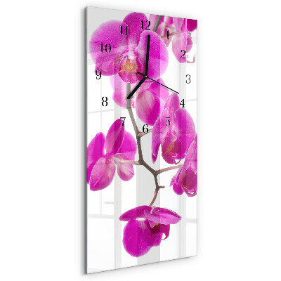 Négyszögletes üvegóra Orchideák