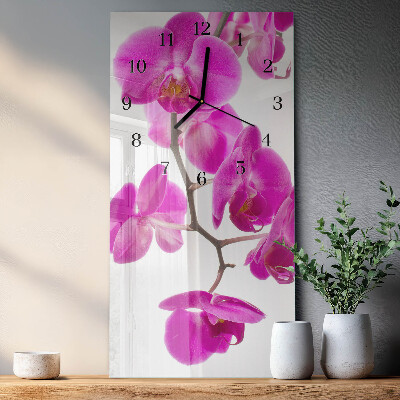 Négyszögletes üvegóra Orchideák