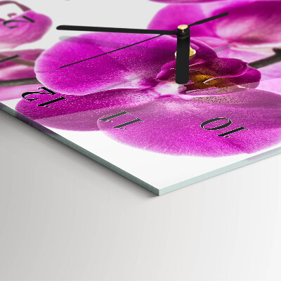 Négyszögletes üvegóra Orchideák
