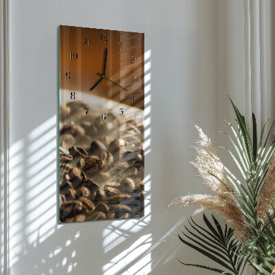Négyszögletes üvegóra Kávébabok