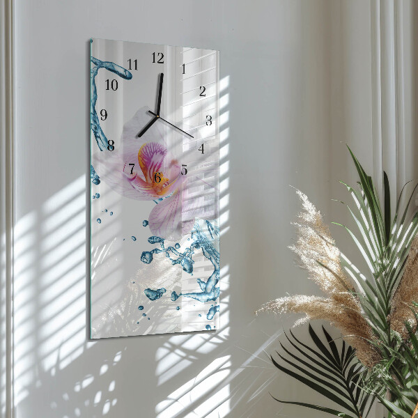 Négyszögletes üvegóra Orchidea