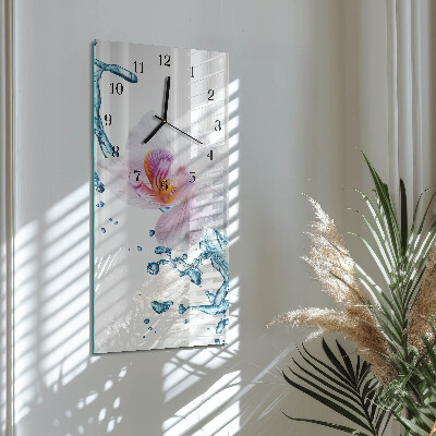 Négyszögletes üvegóra Orchidea