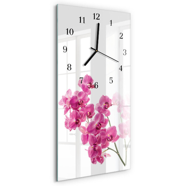 Négyszögletes üvegóra Orchideák
