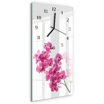 Négyszögletes üvegóra Orchideák
