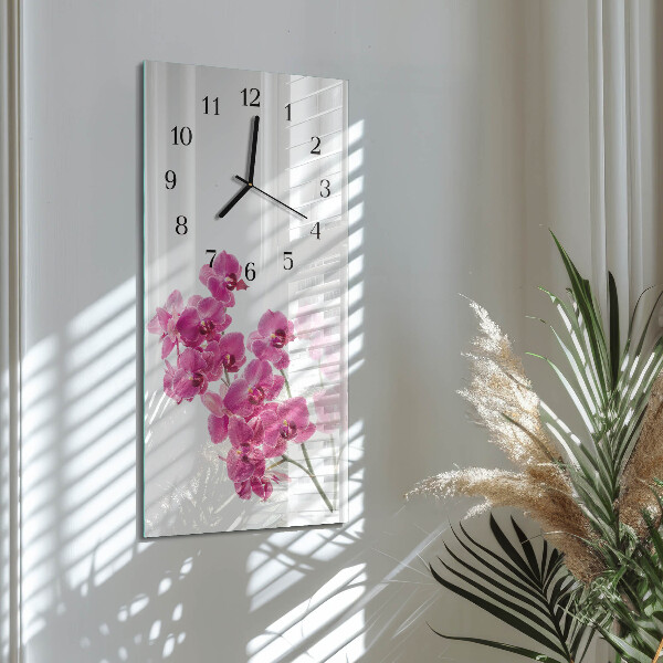 Négyszögletes üvegóra Orchideák
