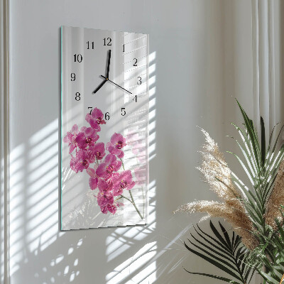 Négyszögletes üvegóra Orchideák