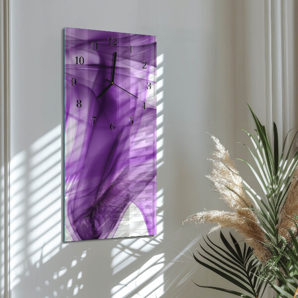 Négyszögletes üvegóra Viola minta