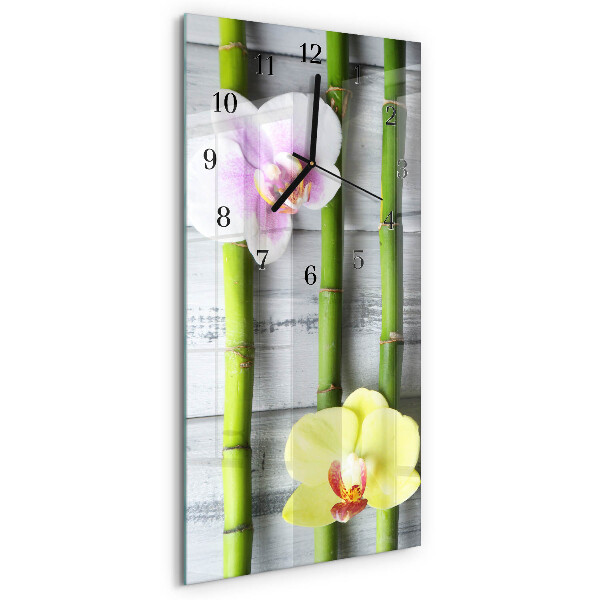 Négyszögletes üvegóra Orchidea bambusz