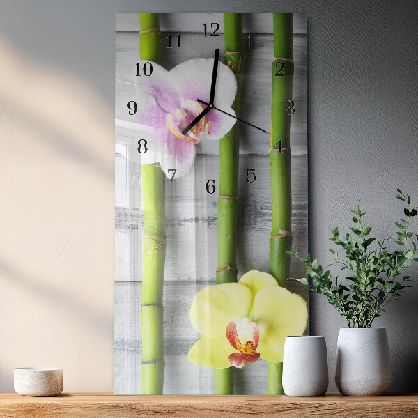 Négyszögletes üvegóra Orchidea bambusz