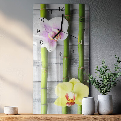 Négyszögletes üvegóra Orchidea bambusz