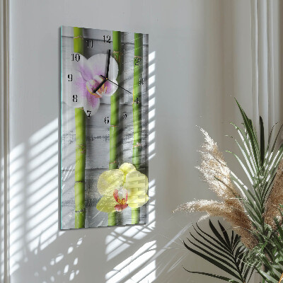 Négyszögletes üvegóra Orchidea bambusz