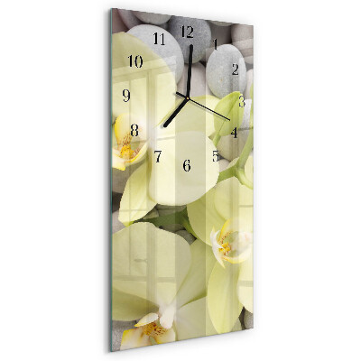 Négyszögletes üvegóra Orchidea kövek