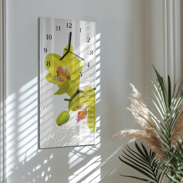 Négyszögletes üvegóra Orchidea