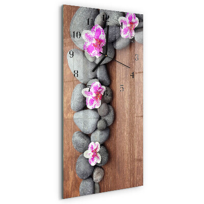 Négyszögletes üvegóra Orchidea kövek