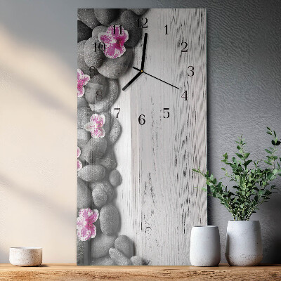 Négyszögletes üvegóra Orchidea kövek