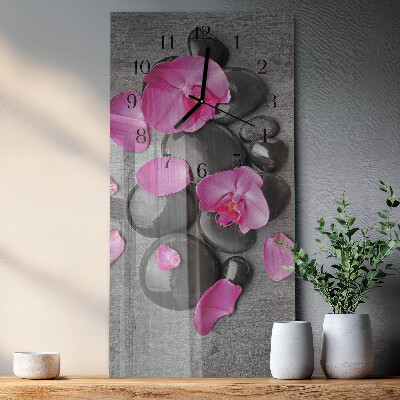 Négyszögletes üvegóra Orchidea kövek