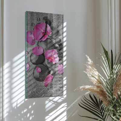 Négyszögletes üvegóra Orchidea kövek
