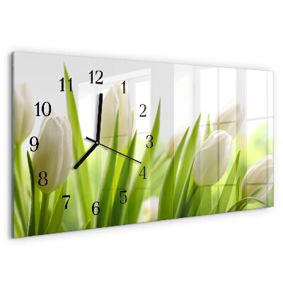 Üvegóra vízszintesen Fehér tulipánok